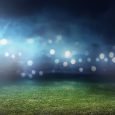 Image of empty football stadium background. You can put your design