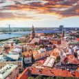 Panorama view from Riga cathedral on old town of Riga, Latvia