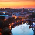 classic evening panoramic view of Tartu city