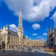 Grand Place (Grote Markt) with Town Hall (Hotel de Ville) and Maison du Roi (King's House or Breadhouse) in Brussels, Belgium. Grand Place is important tourist destination in Brussels. Cityscape of Brussels.